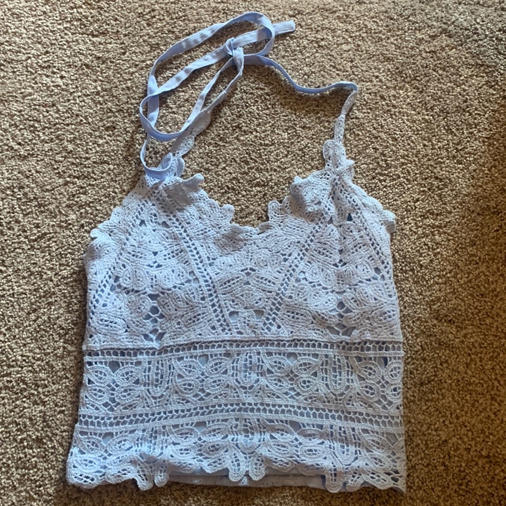 Blue lace shirt